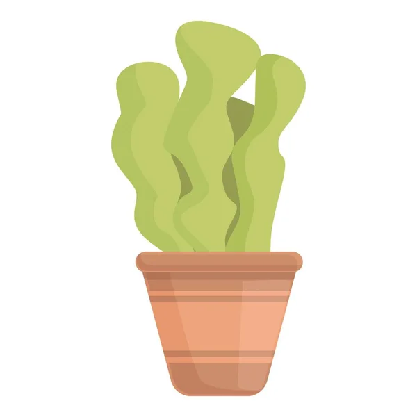 Pot of herbs icon cartoon vector. Food garden — Vector de stock