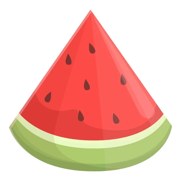 Piece of watermelon icon cartoon vector. Fresh fruit — Image vectorielle