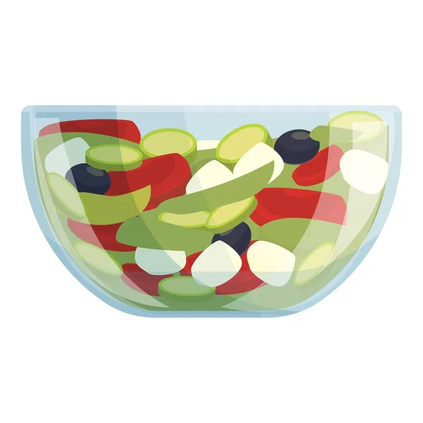 Salad plate icon cartoon vector. Healthy food — Vetor de Stock