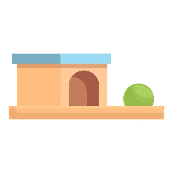 House montessori icon cartoon vector. Wood toy —  Vetores de Stock