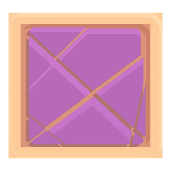 Montessori square icon cartoon vector. Wood toy — Image vectorielle
