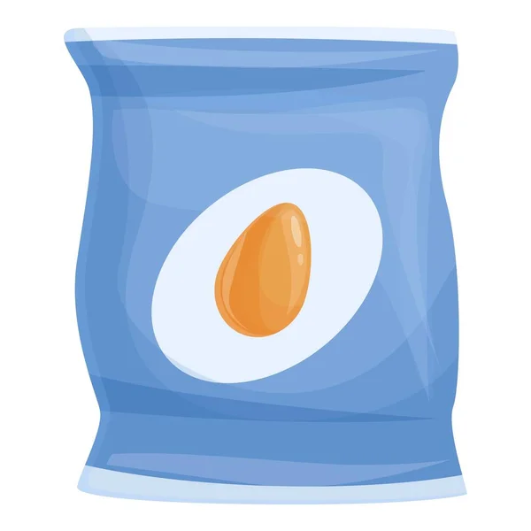 Egg chips icon cartoon vector. Food package — стоковый вектор