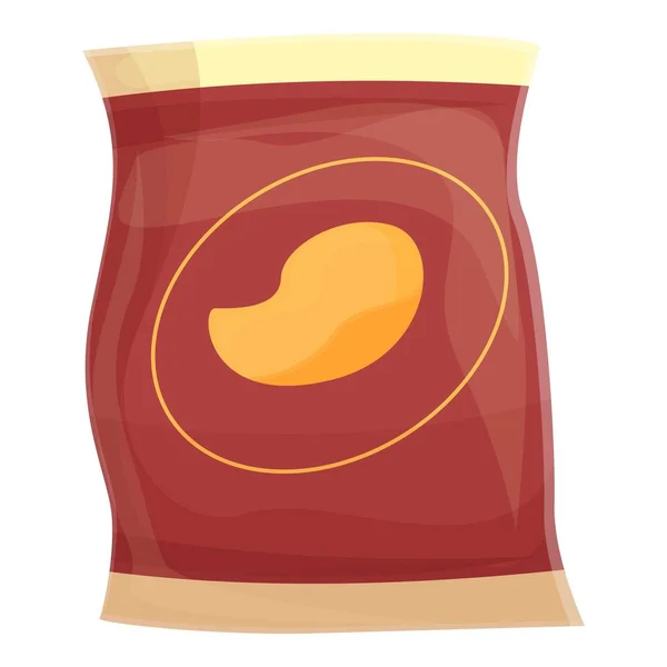 Spicy potato chips icon cartoon vector. Crunchy snack — Stockvektor