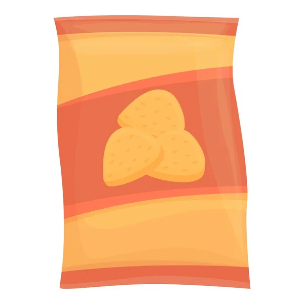 Chili chips icon cartoon vector. Potato with sauce — Vector de stock