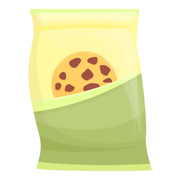 Chocolate chip cookies icono vector de dibujos animados. Galleta redonda — Vector de stock