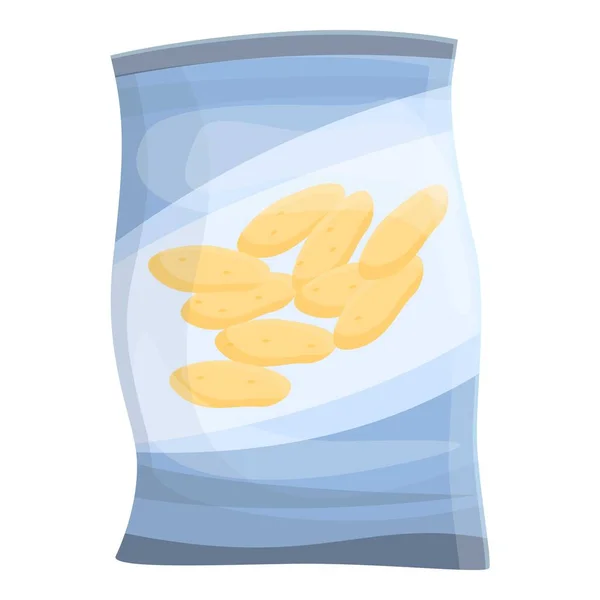 Cheese chips icon cartoon vector. Crunchy product — стоковый вектор