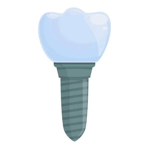 Tooth implant process icon cartoon vector. Dental crown — Stock vektor