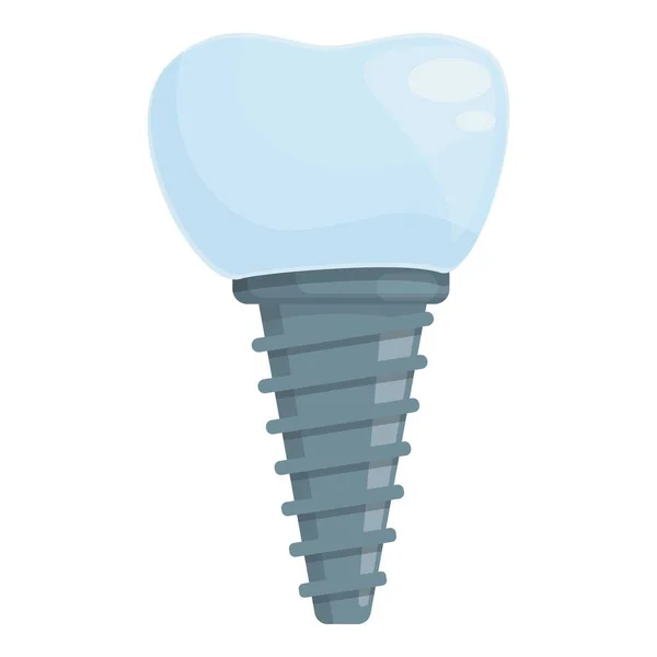 Teeth implant icon cartoon vector. Oral surgery — Stockvector