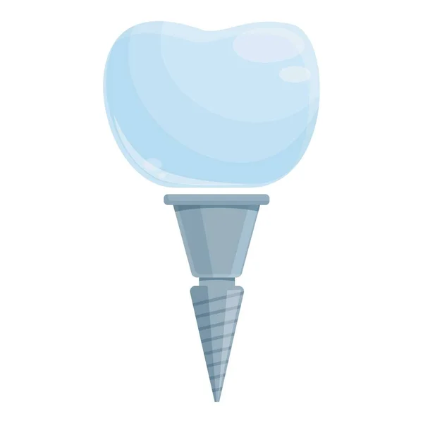 Dental placement implant icon cartoon vector. Tooth crown — Stockvektor