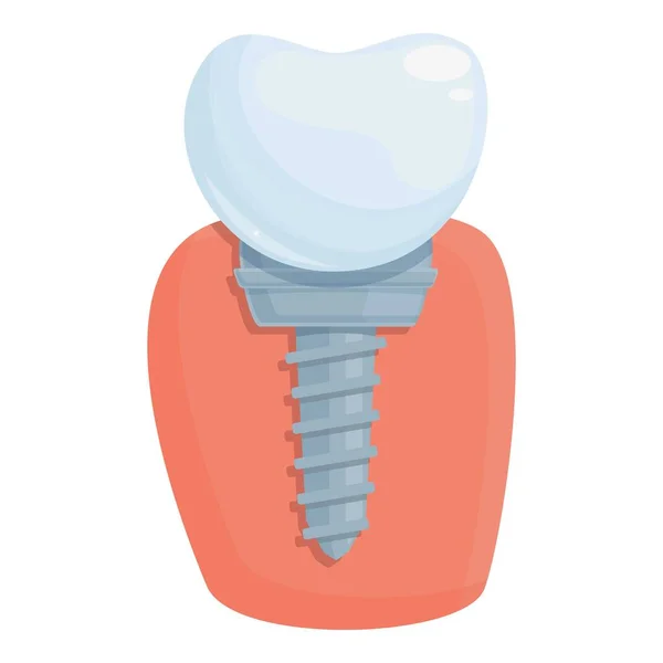 Procedure tooth implant icon cartoon vector. Dental crown — ストックベクタ