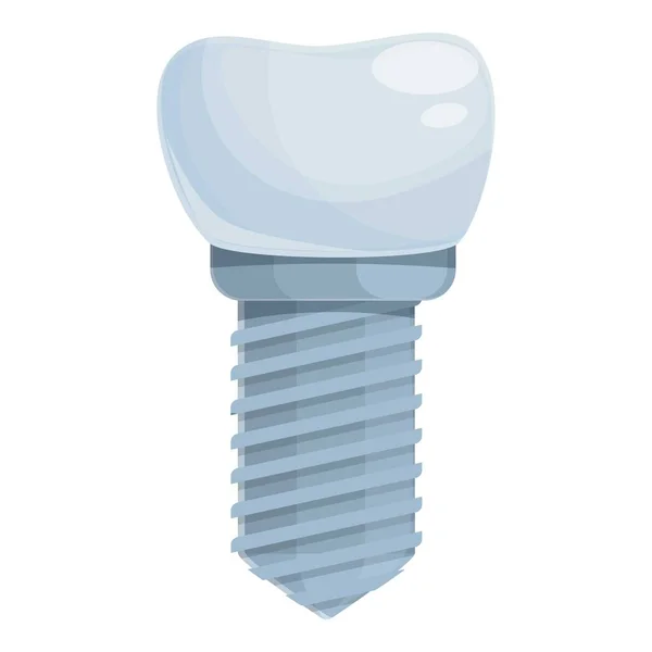 Dentist tooth implant icon cartoon vector. Dental crown — стоковый вектор