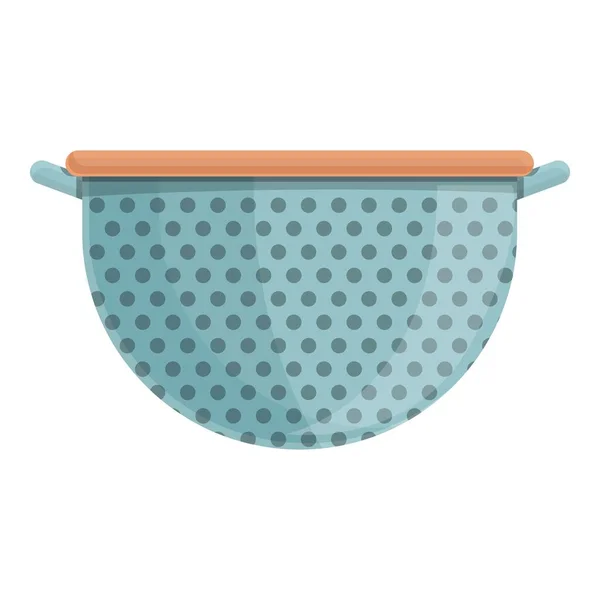 Pasta colander icon cartoon vector. Kitchen sieve — Stock Vector