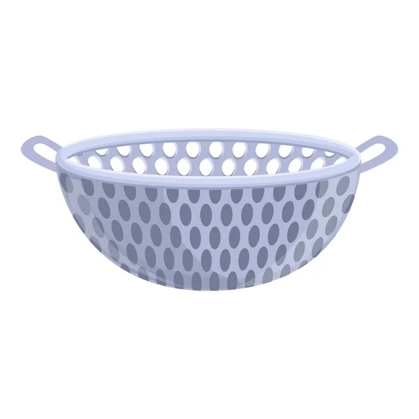 Water colander icon cartoon vector. Sieve pasta — стоковый вектор