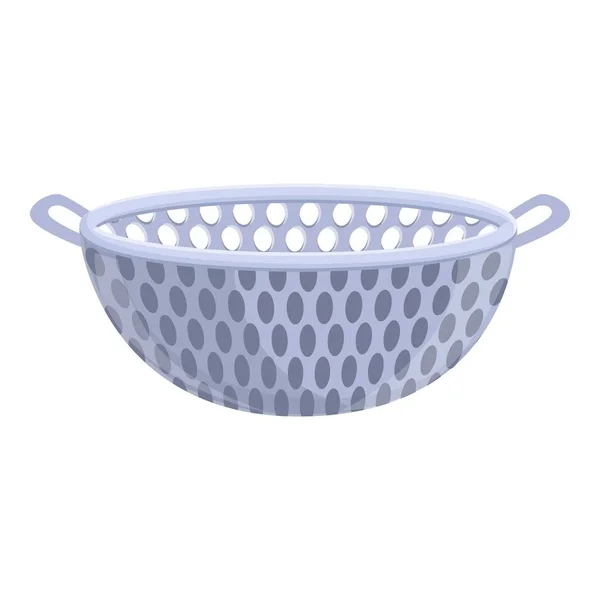 Water colander icon cartoon vector. Sieve pasta — Stock Vector