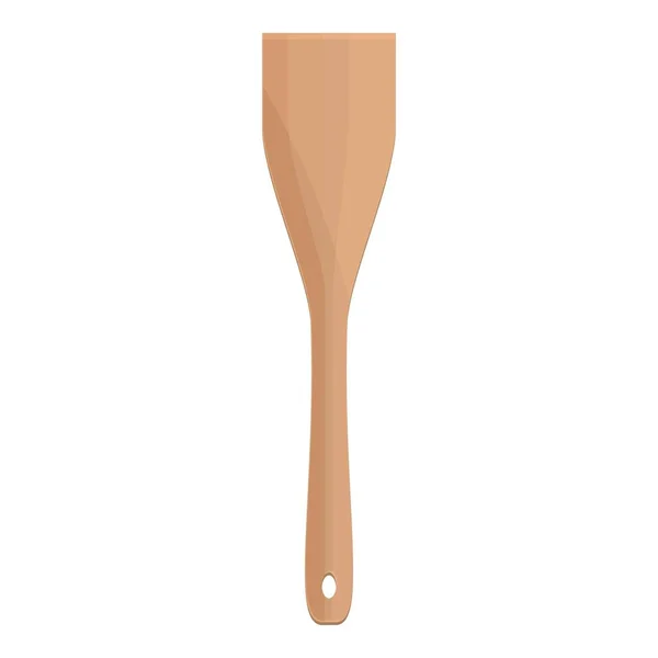 Wood spatula icon cartoon vector. Kitchen spoon — Vetor de Stock