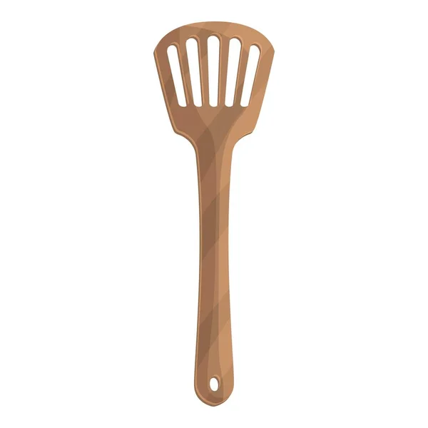 Wooden spatula icon cartoon vector. Kitchen tool — Image vectorielle