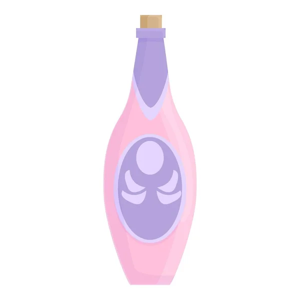 Champagne bottle icon cartoon vector. Wine glass — ストックベクタ