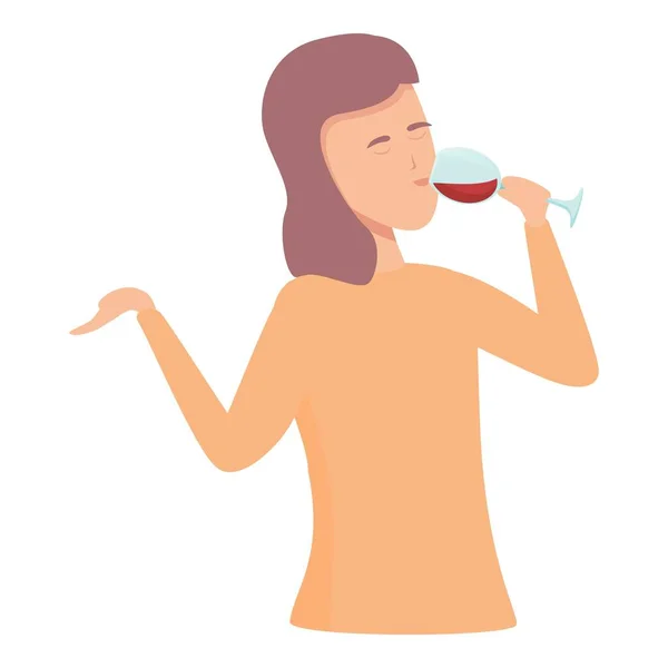 Woman sommelier icon cartoon vector. Wine alcohol — Vetor de Stock