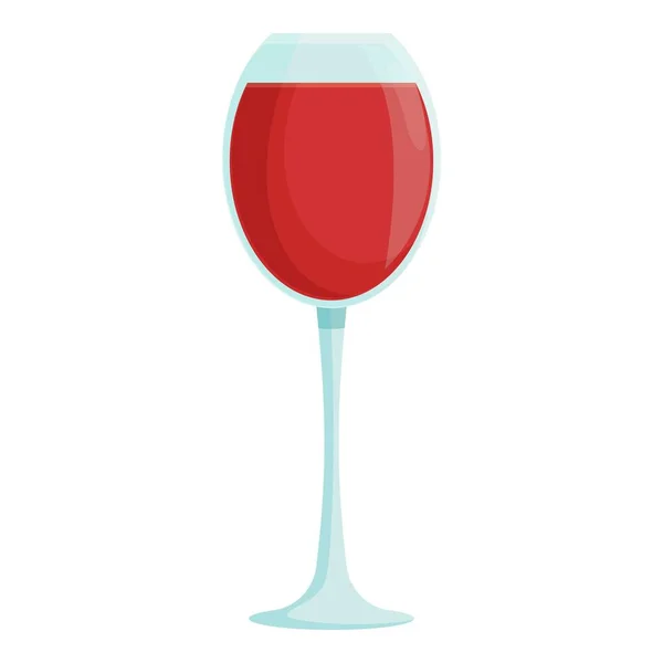 Red wine glass icon cartoon vector. Alcohol cocktail — Stockvector