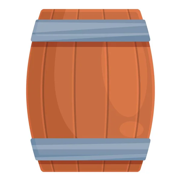 Wine wood barrel icon cartoon vector. Glass sommelier — стоковый вектор