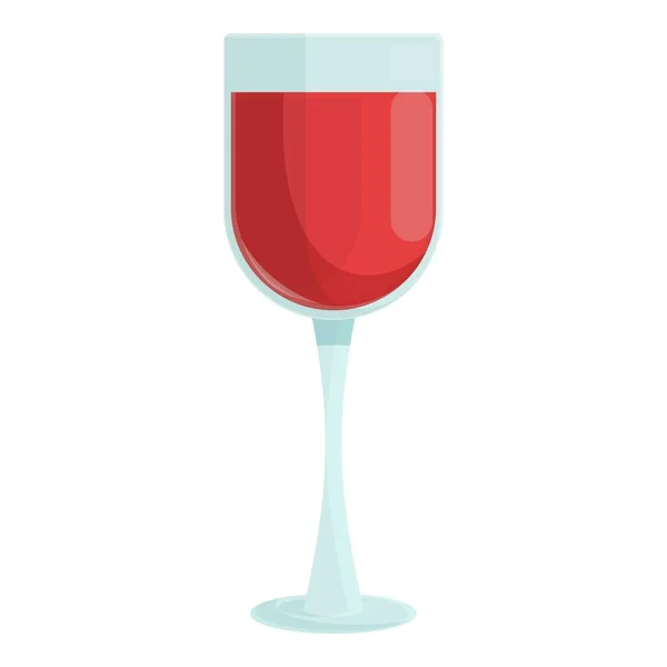 Red wine glass icon cartoon vector. Alcohol cocktail — Vetor de Stock