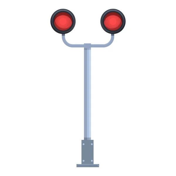 Railway traffic light icon cartoon vector. Train railroad — Stock vektor