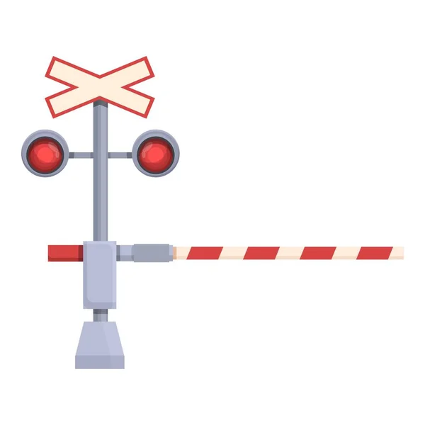 Danger railway icon cartoon vector. Train traffic — Stok Vektör