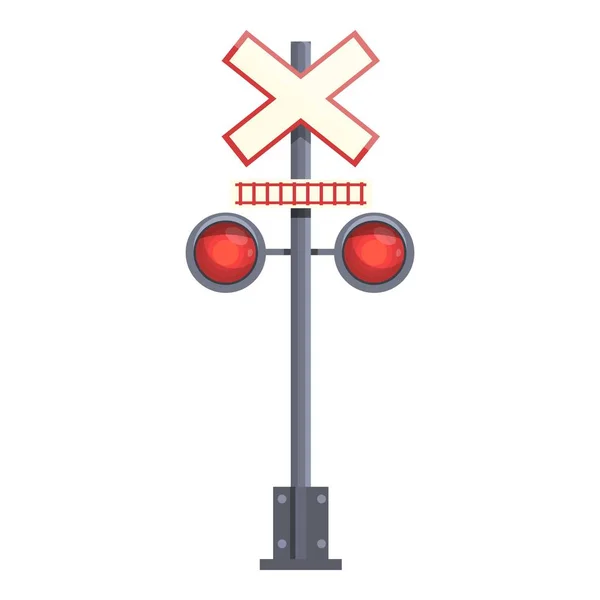 Safety crossing rail icon cartoon vector. Open signal — Vector de stock
