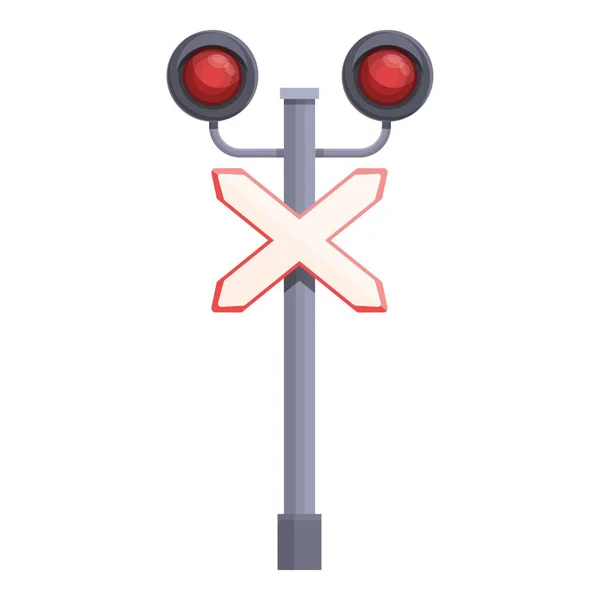 Crossing rail light icon cartoon vector. Trail road — Stockvector