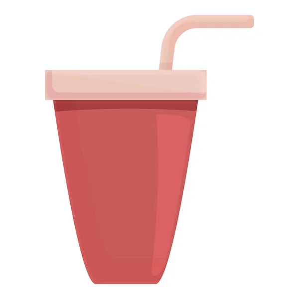 Milkshake icon cartoon vector. Strawberry cocktail — стоковый вектор