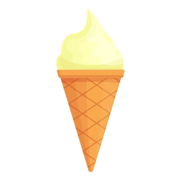 Ice cream cone icon cartoon vector. Summer waffle — 스톡 벡터