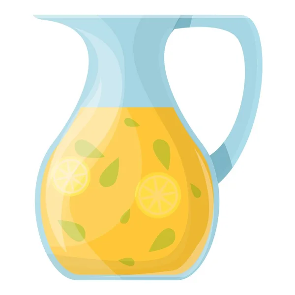 Lemonade jug icon cartoon vector. Juice pitcher - Stok Vektor