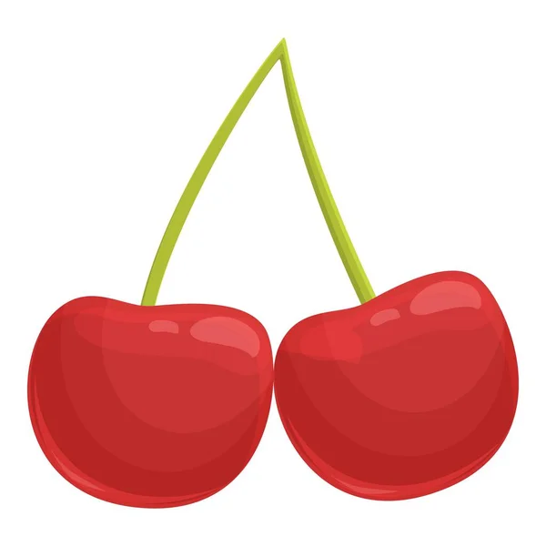 Cherry icon cartoon vector. Leaf sour — Vetor de Stock