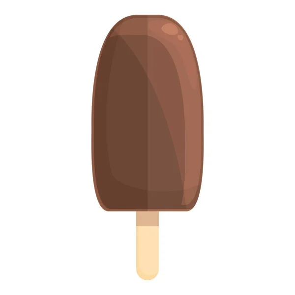 Icono de helado vector de dibujos animados. Chocolate con gofres — Vector de stock