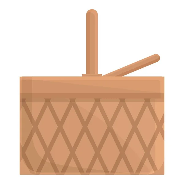 Picnic box icon cartoon vector. Bread basket — Image vectorielle