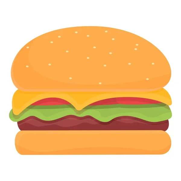 Burger icon cartoon vector. Cheese sandwich — 스톡 벡터