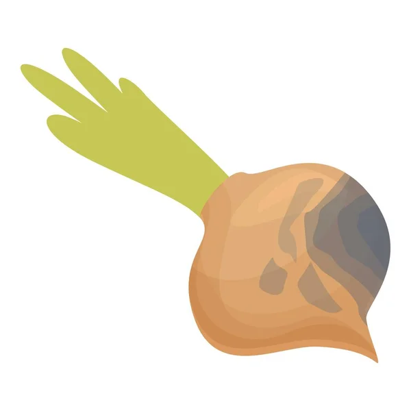 Icono de cebolla contaminada vector de dibujos animados. Bacterias — Vector de stock