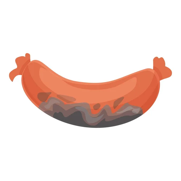 Contaminated sausage icon cartoon vector. Food bacteria — Stockvector