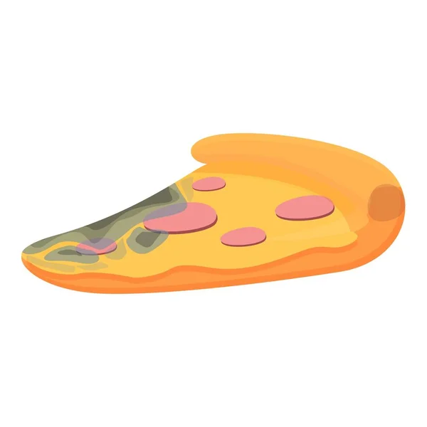 Contaminated pizza slice icon cartoon vector. Dirty trash — Stockový vektor