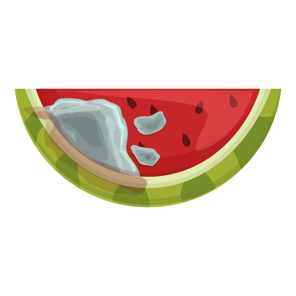 Contaminated watermelon icon cartoon vector. Fruit bacteria — Vector de stock