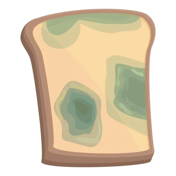 Забруднений хлібний тост значок мультяшний вектор. харчових бактерій — стоковий вектор