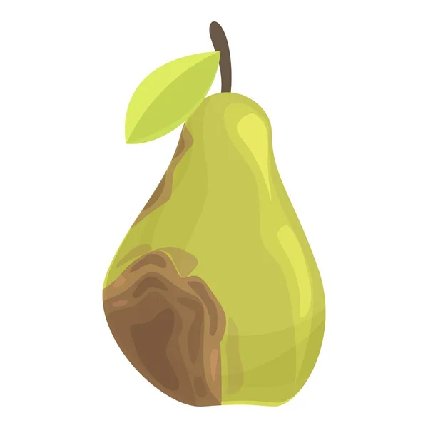 Contaminated pear icon cartoon vector. Fruit bacteria — Image vectorielle