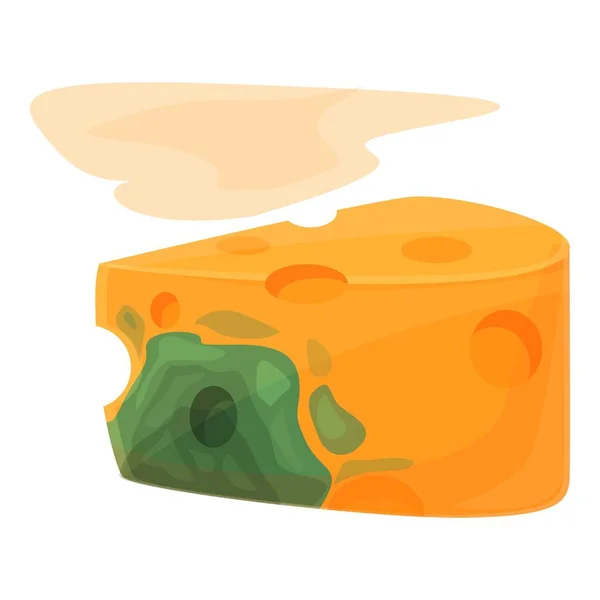 Icono de queso contaminado vector de dibujos animados. Bacterias — Vector de stock