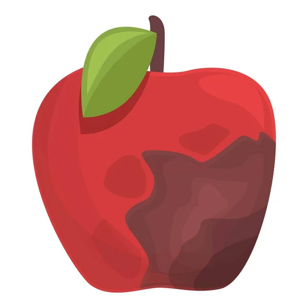 Забруднене яблуко значок мультфільм вектор. харчових бактерій — стоковий вектор
