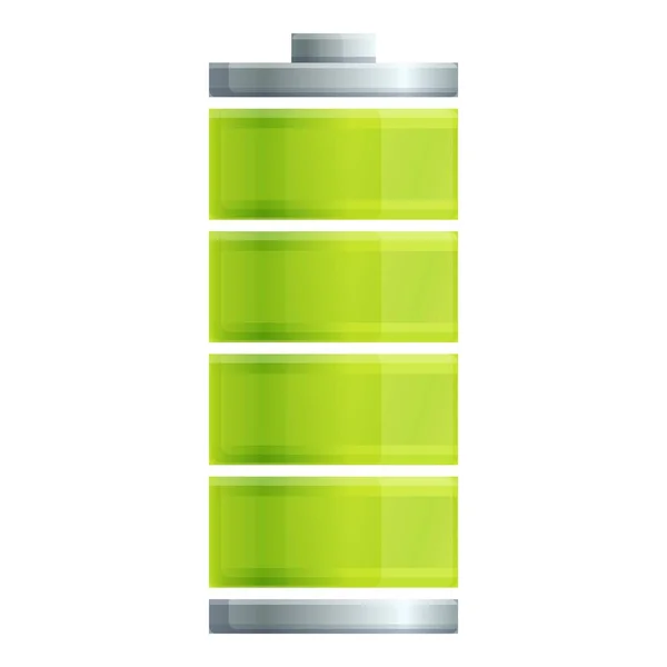 Save battery energy icon cartoon vector. Charge level — Vetor de Stock