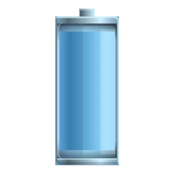 Icono de batería azul vector de dibujos animados. Carga energética — Archivo Imágenes Vectoriales