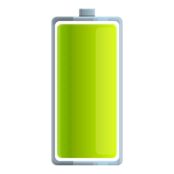 New full battery icon cartoon vector. Energy charger — стоковый вектор