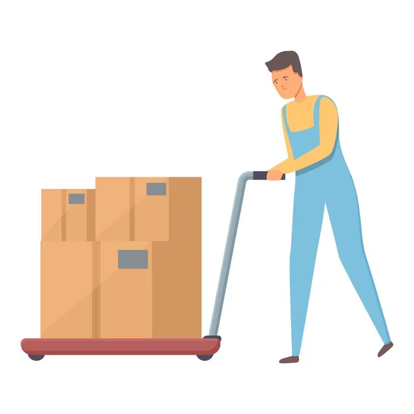 Move relocation box icon cartoon vector. Home service — Vector de stock
