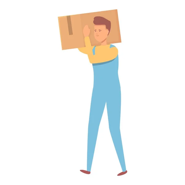 Moving box icon cartoon vector. House move —  Vetores de Stock