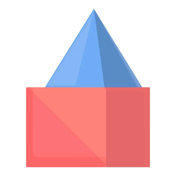 Пірамідний кубик іграшки значок мультфільму вектор. Баштовий блок — стоковий вектор